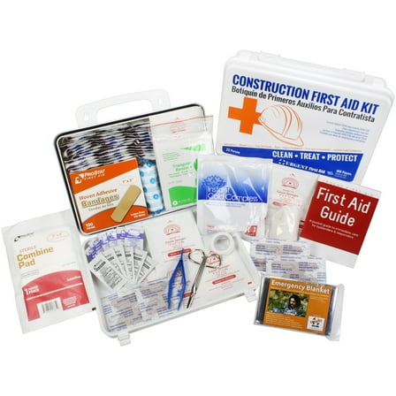 OSHA Contractors First Aid Kit for Job Sites up to 25 People, Gasketed Plastic, 180 pieces