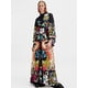thumbnail image 5 of Vestido largo informal con estampado de flores para mujer, traje holgado con cuello en V y manga acampanada, para primavera y verano, 2024, 5 of 5