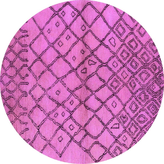 Ahgly Company Indoor Round Oriental Purple Industrial Area Rugs, 8' Round