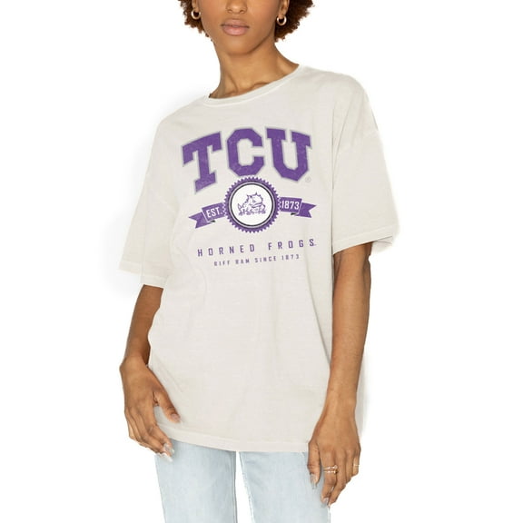 Women's Gameday Couture White TCU Horned Frogs Get Goin' Oversized T-Shirt