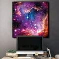 thumbnail image 2 of wall26 - Vibrant Pink and Purple Outerspace with Galaxies and Stars - Canvas Art Home Art - 24x24 inches, 2 of 4