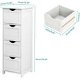thumbnail image 2 of Bathroom Floor Storage Cabinet with 4 Drawers, White Wooden Organizer for Small Spaces, 2 of 5