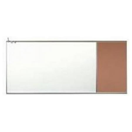 Aarco Products 120C-48M-62CR-854 Combination Right Side Markerboard- Buttercup - 4 x 8 ft.