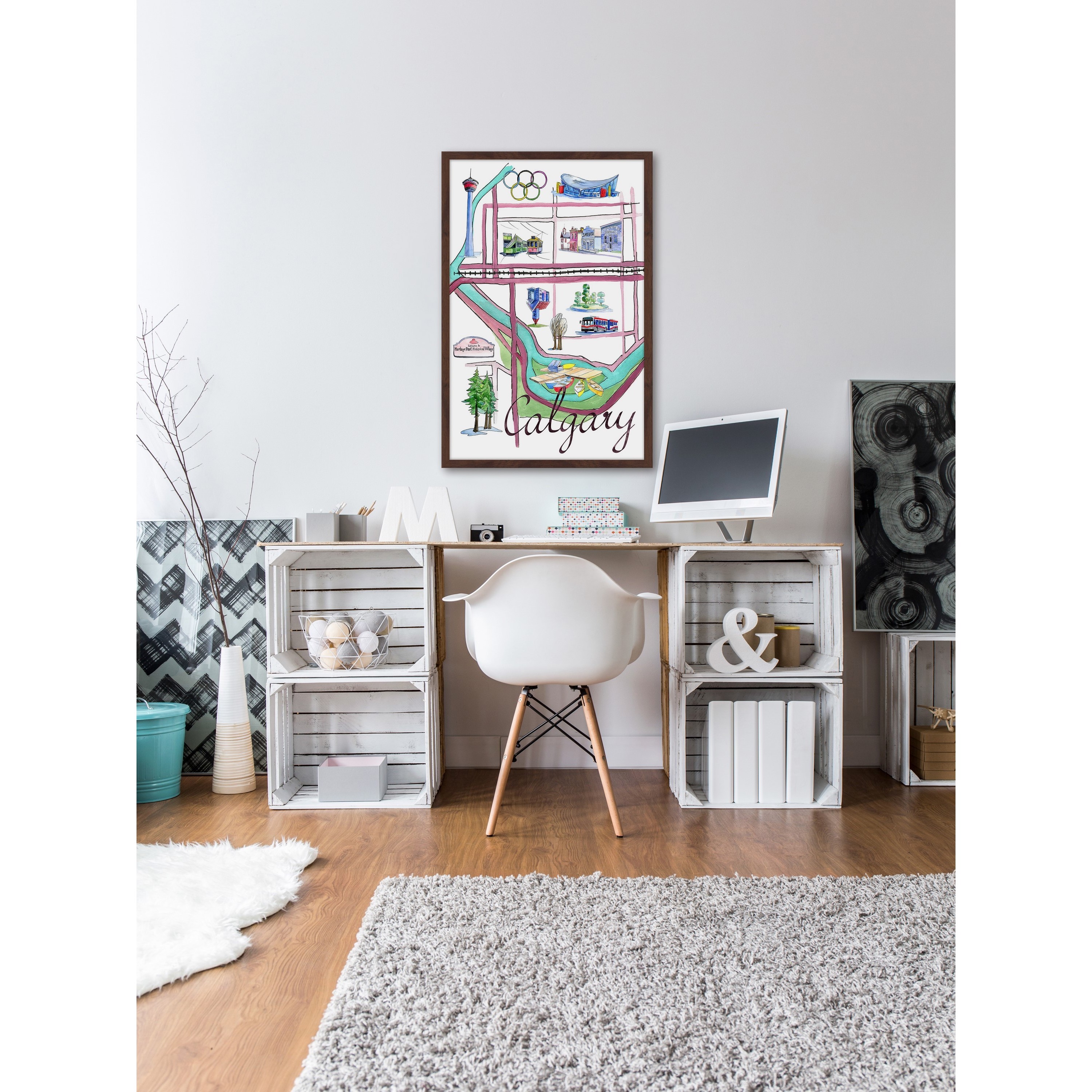 "Calgary Olympics 1" Framed Painting Print