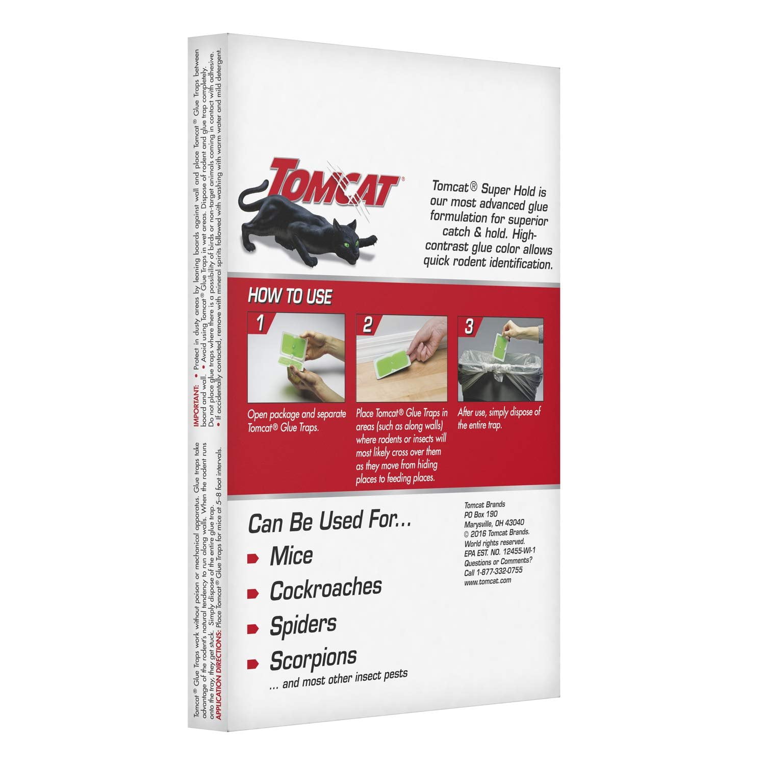 Tomcat Super Hold Glue Traps Mouse Size, 8-Pack 32 Glue Traps