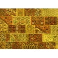 thumbnail image 1 of Ahgly Company Machine Washable Indoor Rectangle Patchwork Yellow Transitional Area Rugs, 8' x 12', 1 of 4
