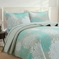 thumbnail image 6 of 3 Piece Printed Leaf Quilt Set Lightweight Bedspread Set ME510, 6 of 6