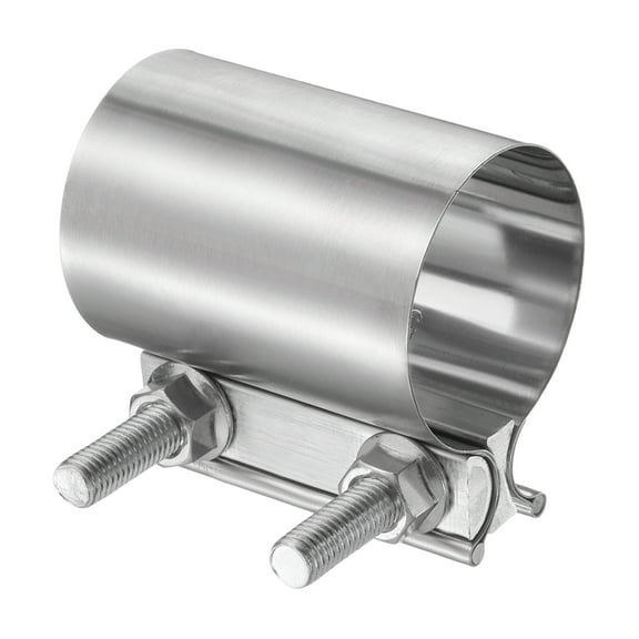 Exhaust Clamp 2.2" Stainless Steel Lap Joint Band Clamp Exhaust Pipes Connection with M10 Screws for Car Muffler Elbow Pipes