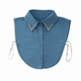 thumbnail image 3 of Women's Detachable False Collar, Adjustable Tie Back Collar Accessory, Minimalist Layering Piece for Sweaters and Blouses, Elegant Mock Neck Collar, Versatile Fashion Collar - Sky Blue, 3 of 7