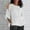 White, variant on Olyvenn Linen Shirt for Women Cold Shoulder Crew Neck 3/4 Sleeve Tunic Blouses Casual Loose Fall T-Shirt Tops for Ladies Summer Yellow S