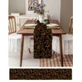 thumbnail image 6 of Black Fall Pumpkin Burlap Cotton Table Runner 18x72 Inches Long, Thanksgiving Country Plants Lines Farmhouse Table Runners, Outdoor Dining Tablecloths Decor for Baby Shower/Party/Wedding, 6 of 6
