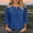 Blue women fall blouses casual tops a1, variant on Women Fall Winter Round Neck 3/4 Sleeve Lace Tie Front Blouses Casual Boho Tops Loose Pullover Solid Dressy Plus Size Fashion Clothes, Khaki S