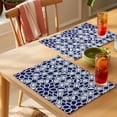 thumbnail image 4 of Navy Blue Geometric Placemats Set of 4 Vintage Abstract Art Place Mats Indoor Wipeable Table Mats Washable Cloth Dining Table Placemats for Kitchen Holiday Party Home Decor 13x19 Inch, 4 of 9