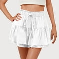 thumbnail image 7 of Dndif Clearance! Skirt With Shorts Underneath Womens Skirts With In Shorts Summer Ruffle Tiered Skort With Elastic Waist Shorts Casual Skirts For Women Trendy White XXL, 7 of 7