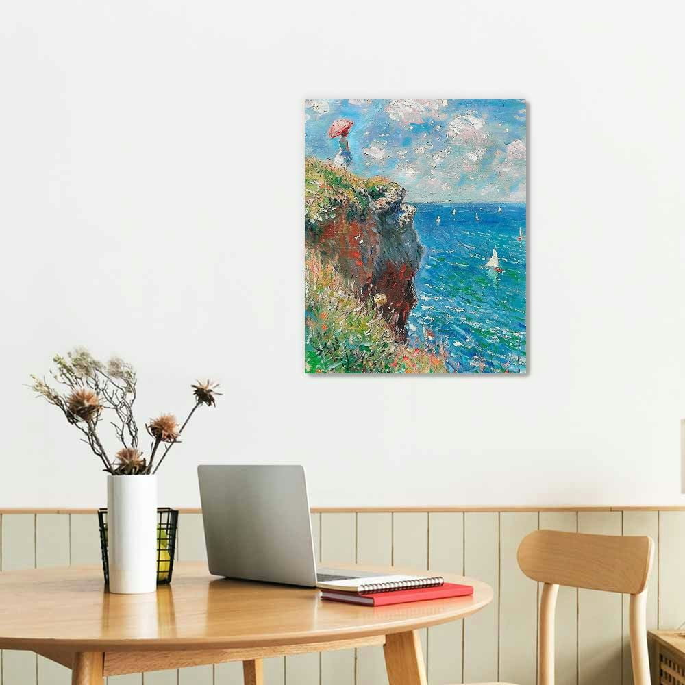 JRXY Vintage Claude Monet Water Lilies Canvas Wall Art Print Poster - Botanical Floral Pictures for Living Room Bedroom Decor 16x20 in