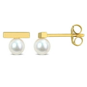 Everly Women's 4-4.5mm Cultured Freshwater Pearl 10k Yellow Gold Stud Earrings