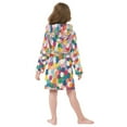 thumbnail image 7 of FORMRS Niños Bathrobe Unisex Hooded Robe Soft Plush Pajamas Sleepwear, Size 4-6T, Dark Colorful Circles, 7 of 7