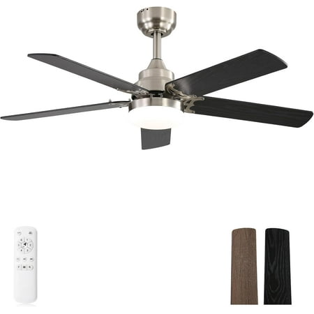 

42 Inch Ceiling Fan With Lights And Remote Control Black Ceiling Fans Reversible Noiseless Dc Motor 6 Speed 3 Timer Modern Ceiling Fan For Bedroom Livingroom Farmhouse