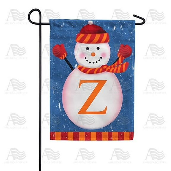 America Forever Winter Monogram Letter Z Garden Flag, Snowman Garden D‚cor, Vertical Double Sided 12.5 x 18 inches Merry Christmas Snowflake Winter Holiday Seasonal Flags for Outdoor Decoration