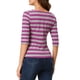 thumbnail image 3 of CAMISETAS RAYADAS DE MUJER INSPIRE CHIC, AJUSTE SLIM, MANGAS DE CODO, T-SHIRT M ROJO ROSA, 3 of 6