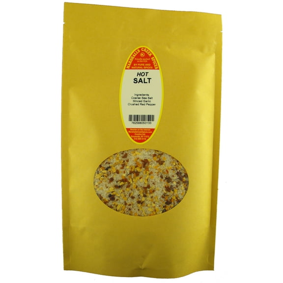 Marshalls Creek Spices Hot Salt 18 oz. Kraft Stand Up Pouch ECO Friendly Recyclable Mailer