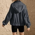 thumbnail image 6 of SYwaren Women's Lightweight Rain Jacket Full Zip Hooded Mock Neck Water Resistant Hiking Casual Long Sleeve with Pockets, 6 of 9