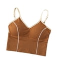 thumbnail image 1 of Kaemgyyd Womens Camisole Trendy Color Block Spaghetti Strap Tank Top Stretchy V Neck Ribbed Padded Cropped Camis, 1 of 5
