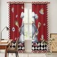 thumbnail image 5 of Kitchen Curtains 84 Inch Length 2 Panels, Red Vintage Gnomes Grommets Window Treatment Curtain, Black Checkered Retro Art Thermal Curtains Drapes for Living Room/Bathroom, 5 of 9