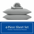 thumbnail image 6 of Wamsutta 1846 4-Piece 400 Thread Count Gray Flannel Egyptian Giza Cotton Percale Bed Sheets, King-Deep Pocket, 6 of 10