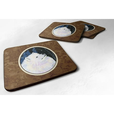 

Carolines Treasures SS8376FC Starry Night Samoyed Foam Coaster Set of 4 3 1/2 x 3 1/2 multicolor