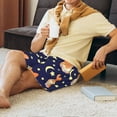 thumbnail image 6 of Kdxio Corgi Lying With Moons And Stars Print Mens Sleep Shorts Bottoms Soft Comfy Pajama Wear Pants with Drawstring Pockets, 6 of 7