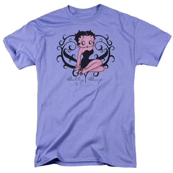 Betty Boop Scroll Heart S/S Adult 18/1 T-Shirt Lavendar