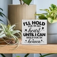 thumbnail image 3 of Zomyto 5"x5" Sympathy Quote Decorative Wooden Box Sign Remembrance Memorial Theme I Can Hold You in Heaven Wood Block Plaque Decor Farmhouse Home Shelf or Wall Display, 3 of 5