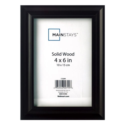 Mainstays 4" x 6" Black Solid Wood Picture Frame