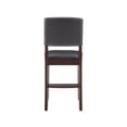 thumbnail image 5 of Linon Monaco Full Back Wood Counter Stool, 24" Seat Height, Espresso Finish with Dark Brown Faux Leather, 5 of 10