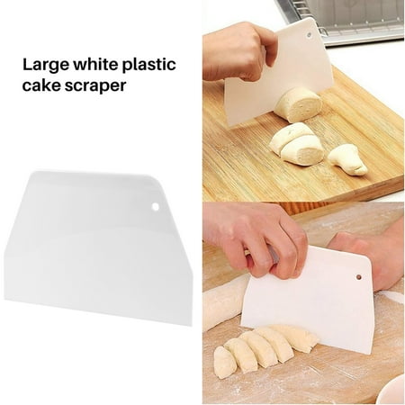 

19 cm x 12.5cm Flat White Plastic Cake Decorator Dough Pastry Scraper