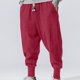 thumbnail image 1 of Pantalones largos para hombre, moda de verano, lisos, informales, con cintura elástica y bolsillos, 1 of 4