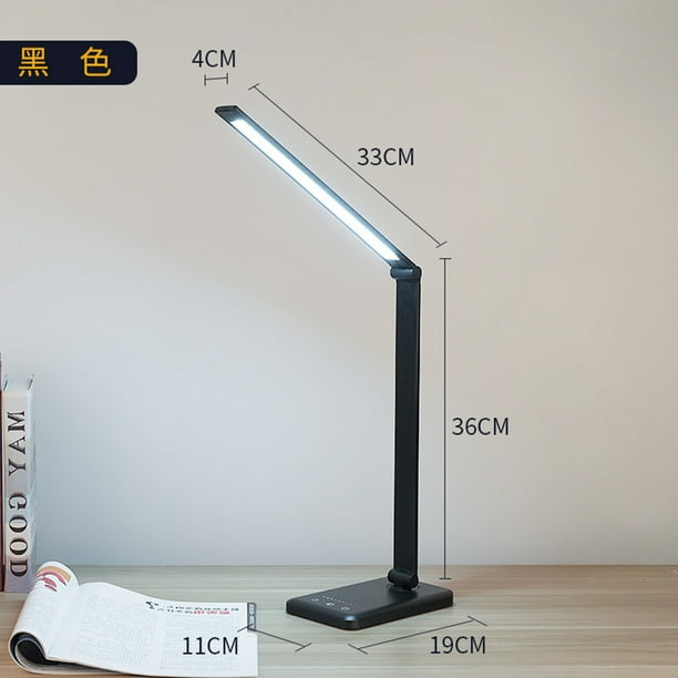 Lámpara de escritorio LED de lectura de aprendizaje creativo con atenuación de cinco velocidades con protección ocular táctil negra Likrtyny Iluminación del hogar multifuncional