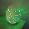 thumbnail image 2 of HOARBOEG Hollowed Out Ceramic Easter Egg LED Night Light, Glowing Glazed Egg Ornament, Spring Tabletop Centerpiece Decor for Home Mantel Shelf Holiday Display, 2 of 5