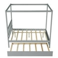 thumbnail image 5 of Clipeyh Full Size Gray Canopy Bed with Trundle Pinewood Platform Frame, 5 of 6