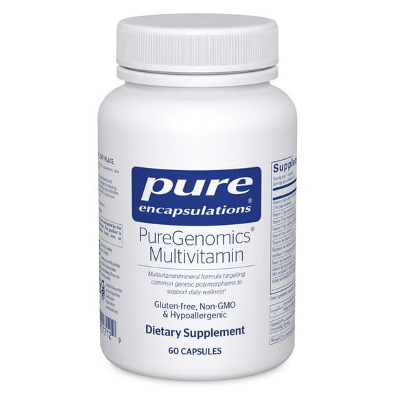 Pure Encapsulations PureGenomics Multivitamin - Supplement to Support Nutrient Requirements of Common Genetic Variations - With Vitamin A,B,C,D,E, K & Minerals - 60 Capsules
