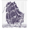 thumbnail image 3 of Ambesonne Nautical Shower Curtain, Old Sail Boat in Sea, 69"Wx70"L, Lavender, 3 of 3