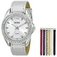 thumbnail image 4 of XOXO Women's XO9062 Silver-Tone Watch with Interchangeable Bands, 4 of 4