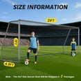 thumbnail image 3 of Slsy 24x8FT/21x7FT/18x7FT/12x6FT Professional Soccer Goals, 66mm Aluminum Heavy-Duty Soccer Goal, Galvanized Steel Training Soccer Goal for Youth, Adults & Soccer Clubs, 3 of 9
