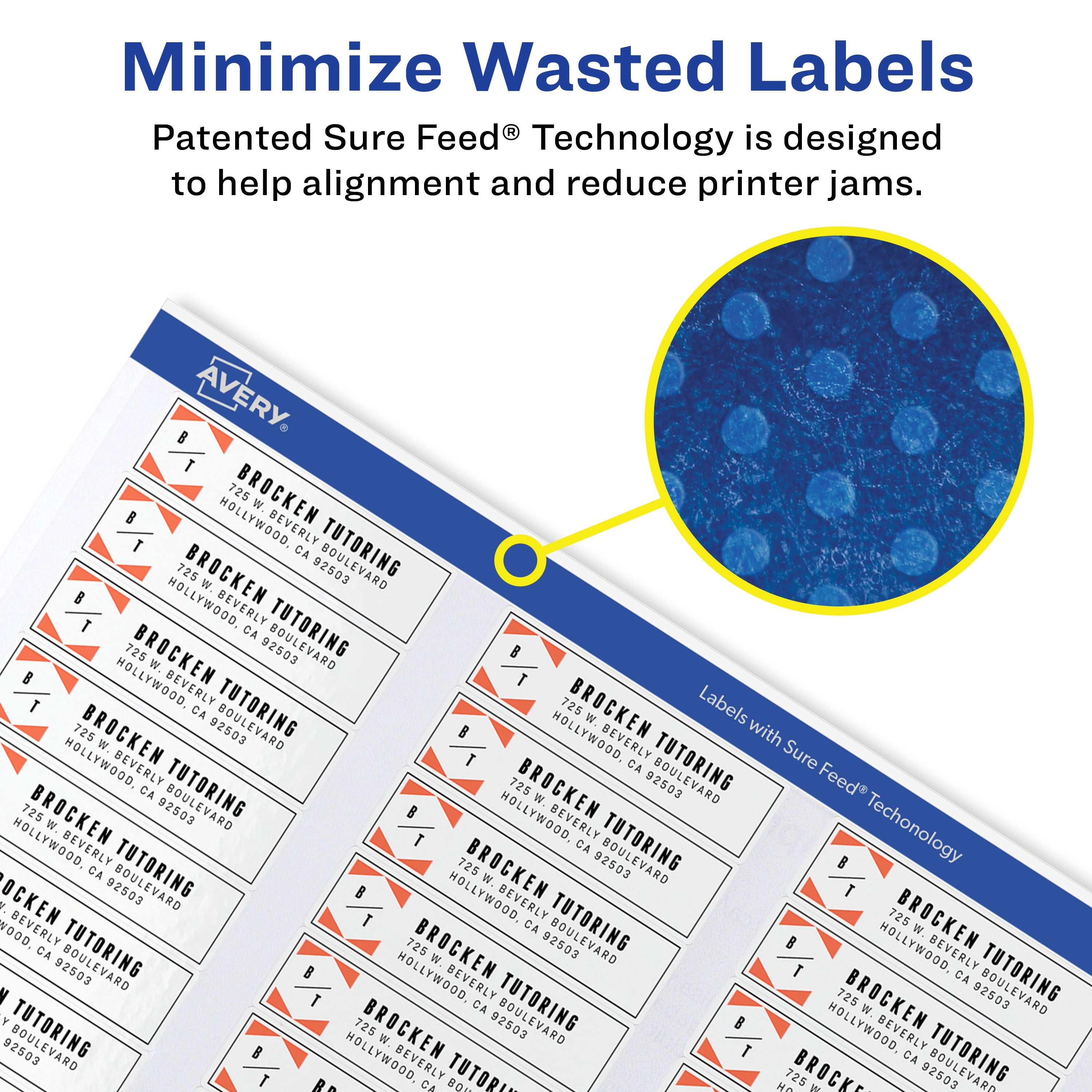 Avery Easy Peel Return Address Labels, 1/2"x1-3/4" 2,000 Labels (8167) - 5 Pack