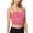 Hot Pink, variant on Women's Strapless Sequin Crop Top with Adjustable Spaghetti Straps - Small, Black