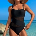 thumbnail image 5 of ANINEO 2025 Women Swimwear Solid Color Swimsuit Monokini Spaghetti Hollow Integrated Swimsuit Comfort Hawaii Summer Tropical Brazilian Beachwear, 5 of 7
