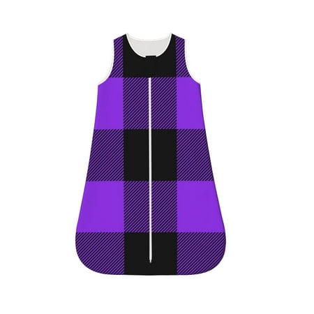 

Cauagu Purple Buffalo Plaid for Infant Wearable Blanket Unisex Girl Boy Swaddle Transition Sack - Newborn Essentials Sleep Clothes-Medium