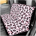 thumbnail image 3 of Pzuqiu Pink Leopard Print Car Interior Accessories Front Rear Seat Covers Steering Wheel Seat Belt Headrest Covers Coaster Center Console Armrest Pad Keychain 14 Pcs Full Set Fit SUV Van Sedan Truck, 3 of 7