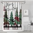 thumbnail image 1 of Rideau de Douche pour Salle de Bain Sapin de Noël Carreaux Buffalo Rouges Rideau de Salle de Bain Imperméable Moderne Crochets de Rideau de Douche Inclus,72x72 Pouces, 1 of 5